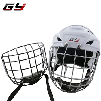 

White Ice Hokey helmet with CE hockey helmet combo Hockey Mask