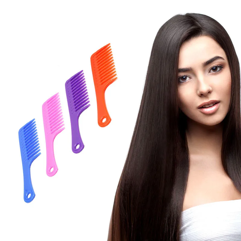 

Kemei Wide Tooth Handle Hairdressing Salon Anti-static Plastic Hair Comb Detangling Pro