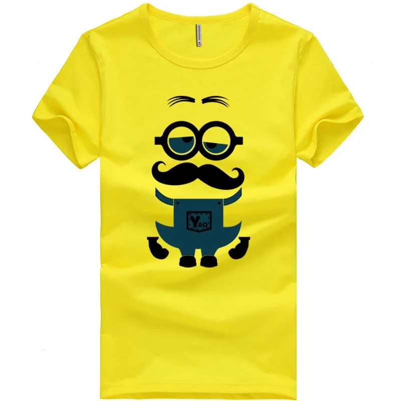 Nuevo verano camisetas amarillas de dibujos animados