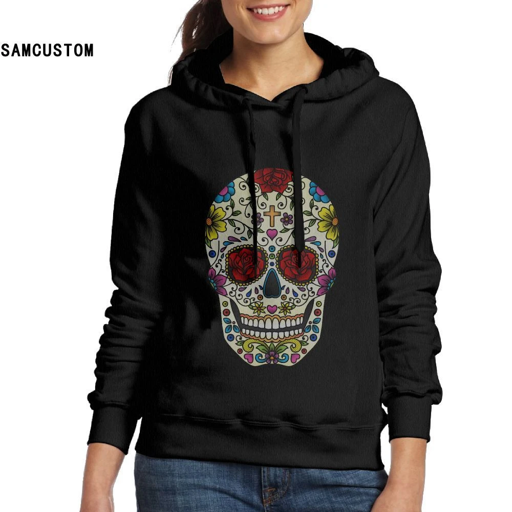 sugar skull hoodie women's