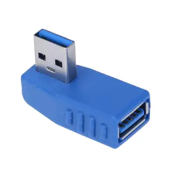 

ALLOYSEED Usb 3.0 Connector Right + Left 90 Degree Converter USB3.0 Male to USB3.0 Female Adapter Wire Extender Connector