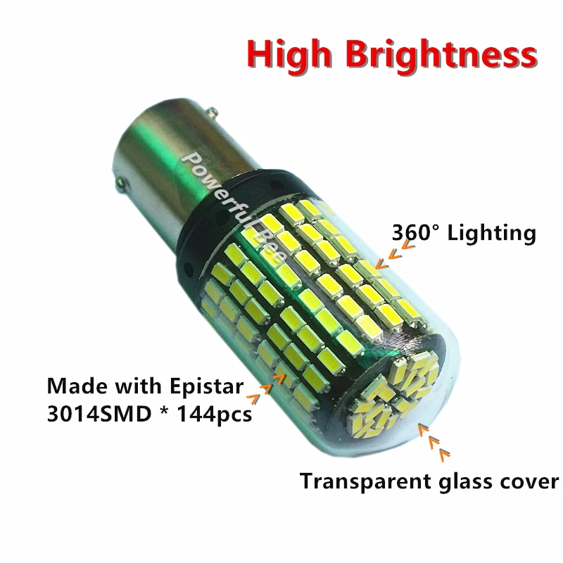 2 x CANBUS 1156/BA15S/p21w BAU15S/py21w 35W LED error free car DRL reverse brake turn signal lights bulb for Golf Audi A4 Q3 Q5