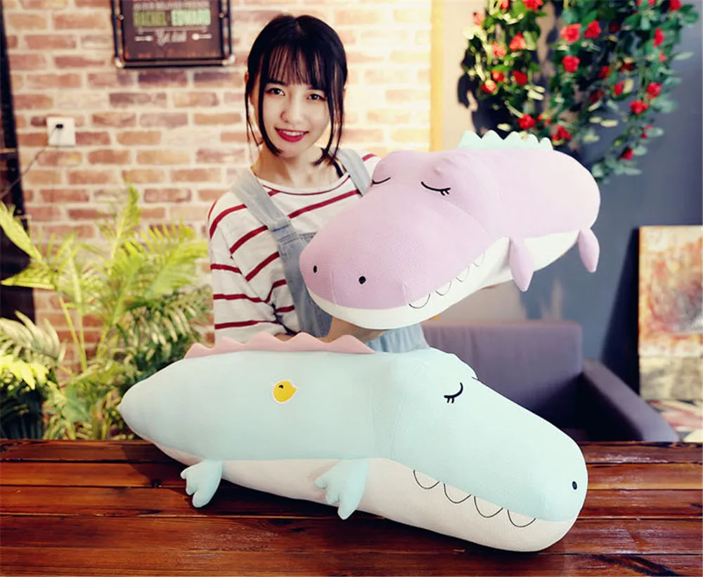 Fancytrader Lovely Cute Plush Crocodile Pillow Doll Big Soft Stuffed Alligator Animals Toys for Children 80cm 31inch15