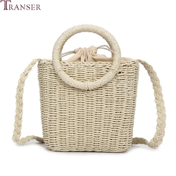 

Transer Straw Woven Bags women fashion 2019 Summer Beach Bag Vintage Retro Rattan Woven Handbag Ladies Crossbody Messenger bag #