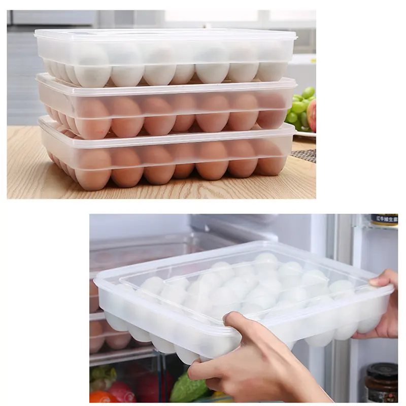 Ящик для хранения яиц на холодильник, 34 сетки, пластиковый лоток для яиц, органайзер, контейнер, дозатор яиц для холодильника, емкость, Новинка