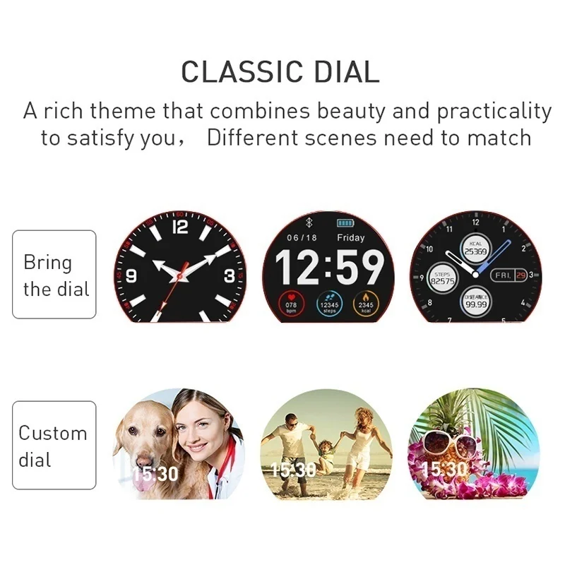 CK23 Leather Smart Watch Heart Rate Monitor Blood Pressure Men Women Bracelet IP67 Waterproof Bluetooth Smartwatch Smart Band