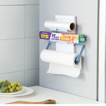 

Multifunction Refrigerator Magnet Storage Rack Adjustable Cling Film Paper Towel Holder Seasoning Storage Shelf Magnetic Rack