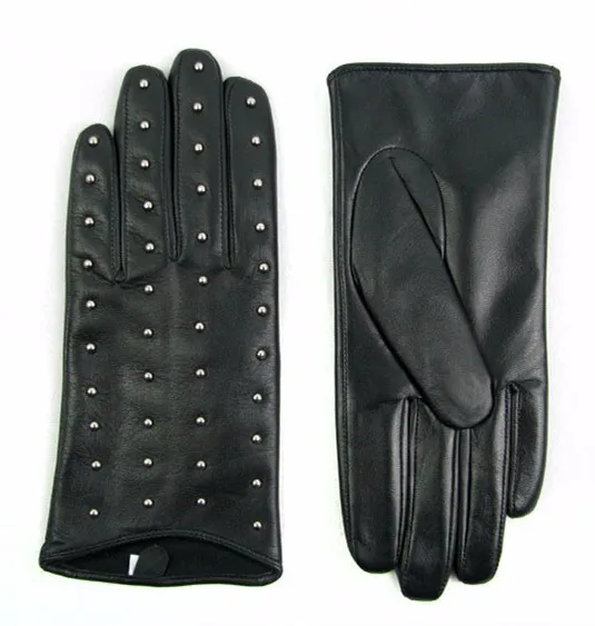 Модные черные женские варежки из мягкой овечьей кожи, теплые зимние перчатки, перчатки