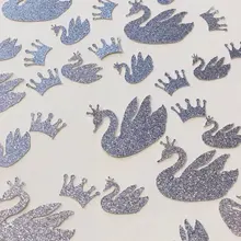 Пользовательские блестящие серебряные Лебеди озеро конфэттис день рождения стол декоративный для Бэйби шауэра скрапбукинга украшения scaters вечерние сувениры