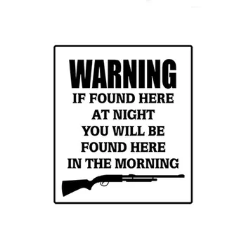 

14CM*16.3CM Warning Gun Owner Reflective Car Decoration Car Stickers And Decals For Black Sliver C8-0605