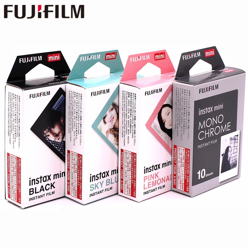 Fujifilm Instax Mini8 película monocromo Mono + + marco Negro cielo azul + Rosa Fram película para Mini 7 8 9 25 70 90 cámara de película SP-1 2