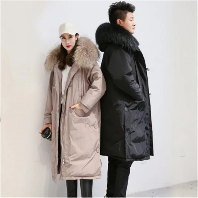 Canard Chaud 1 Épaissir 2 Lâche Veste Femmes Duvet De Capuchon Raton Long À Blanc Pour Parkas Grand Réel Fourrure Vestes Laveur 2018 Hiver 1pwPf4wZq