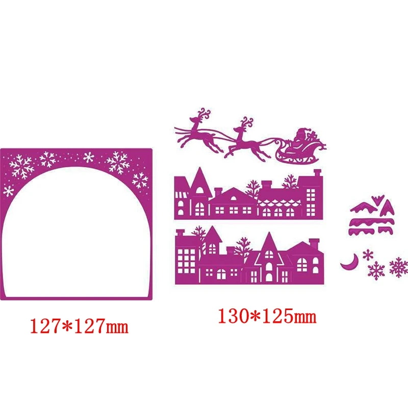 Xmas Santa Claus Village Metal Cutting Dies Stencils For DIY Scrapbooking Decoration Embossing Supplier Handcraft Die Cut - Цвет: H3748