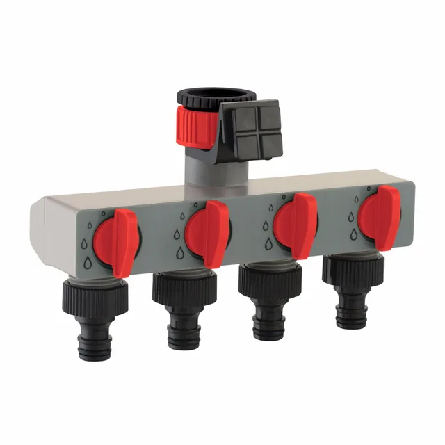 Aqualin Automatic 4-Zone Irrigation System Watering Timer Garden Water Timer Controller with 2 Solenoid Valve #10204A
