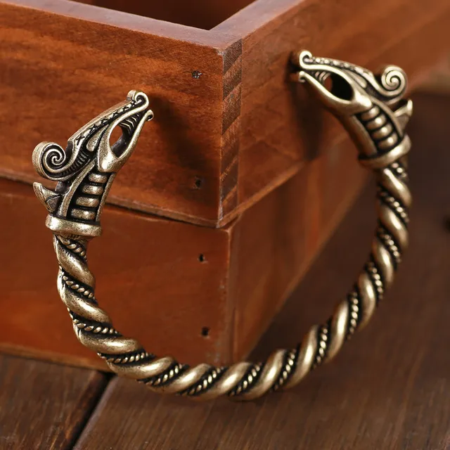 Viking Dreki Celtic Dragon Tin Bracelet Pagan Norse Bangle Viking Dreki Celtic Dragon Tin Bracelet Pagan Norse Bangle Beast Friend Gift Nordic Vikings Cuff