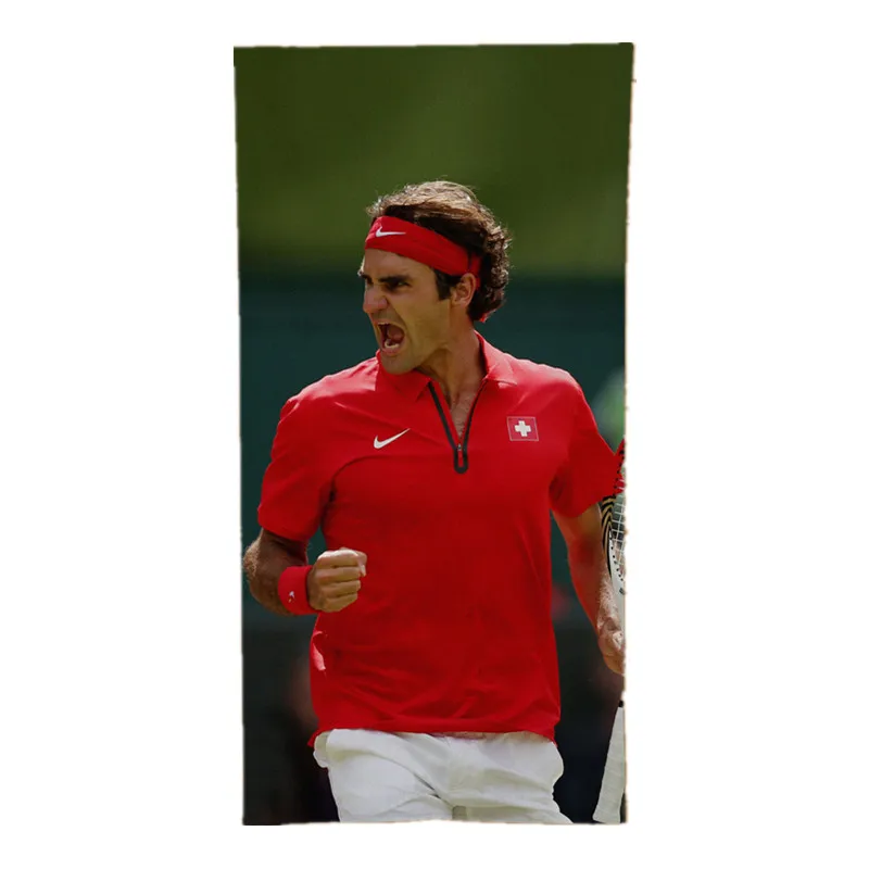 

New Hot Roger Federer Sports Beach Towels Microfibre Tennis Champion Roger Federer Shower Towel for Bath Gym Gifts Quick Drying