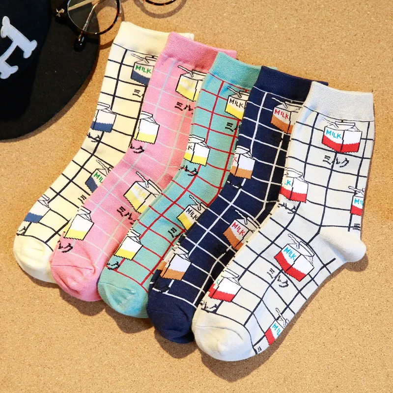 

Spring/Summer New Happy Japan South Korea Harajuku Style High Street Funny Socks Cotton Alphabet Women's Socks College Wind