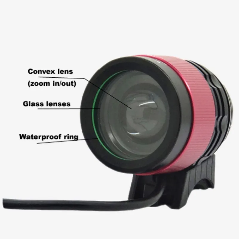 Top WasaFire XM-L U2 2000lm bicycle light LED bike lights Cycling Frontlight Headlamp +6400mAh battery Headlight Flashlight Lamps 8