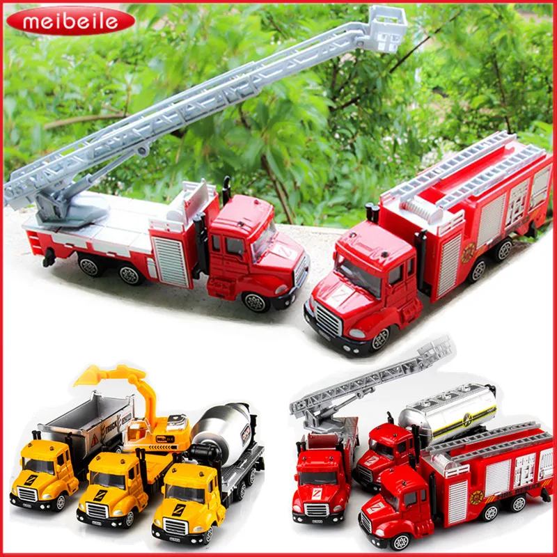 

1:64 Alloy Diecast Car Models Metal Engineering Cars Garbage Truck Fire Engine Brinquedos Juguetes Toys for Boys Children Gift