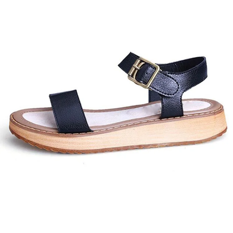 Летние туфли на плоской платформе Модные женские повседневные сандалии с