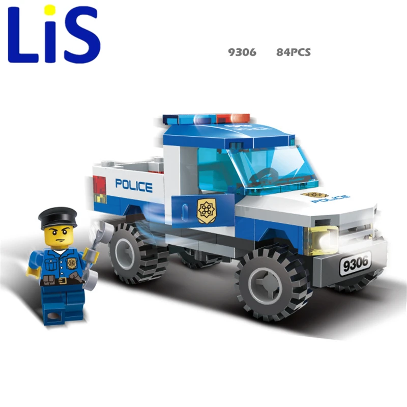 

Lis 9306 Police Truck Blocks Toys for Children Model Building Kits Small Particles Assembled Truck Blocks Toys Christmas Toys