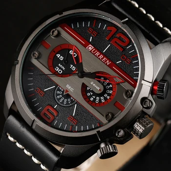 

Fashion Men's Business Wrist Watch Waterproof Mens Watches Top Brand Luxury Genuine Leather Men Wristwatch Clock Gift for Men