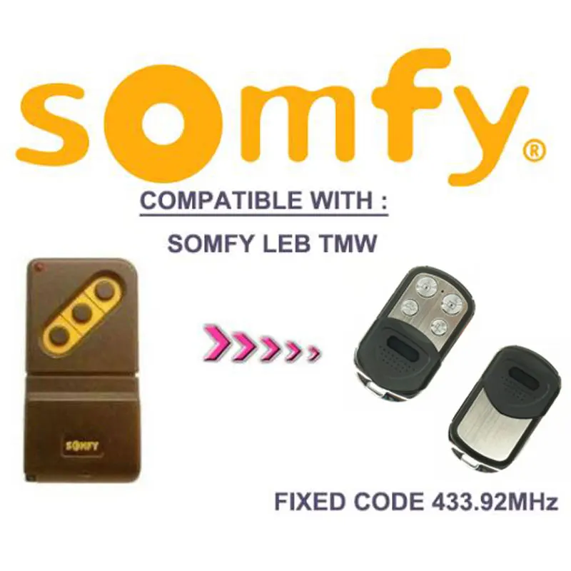 SOMFY LEB TMW4 Замена дистанционного управления 433 МГц