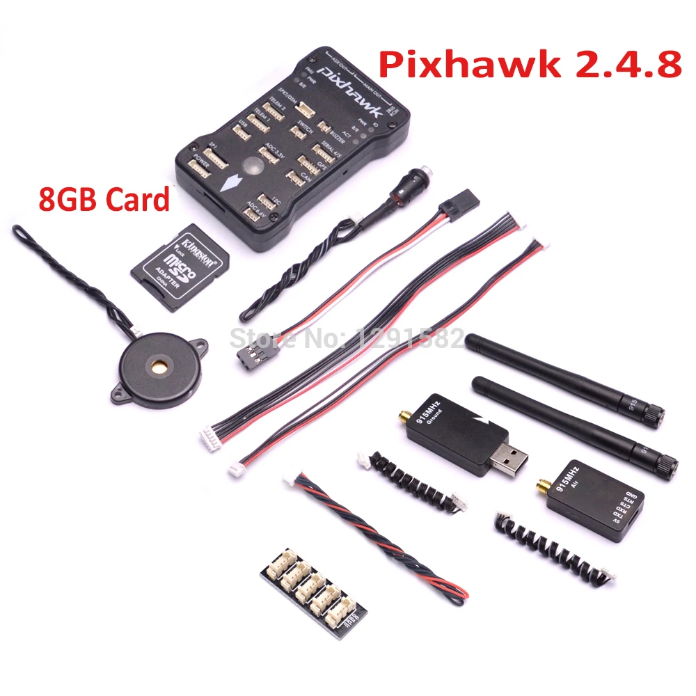 

Pixhawk PX4 Autopilot PIX 2.4.8 32 Bit Flight Controller with Safety Switch & Buzzer / 4GB Card I2C 433Mhz / 915Mhz telemetry