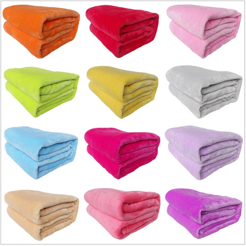 Home textile blanket summer solid color super warm soft blankets throw