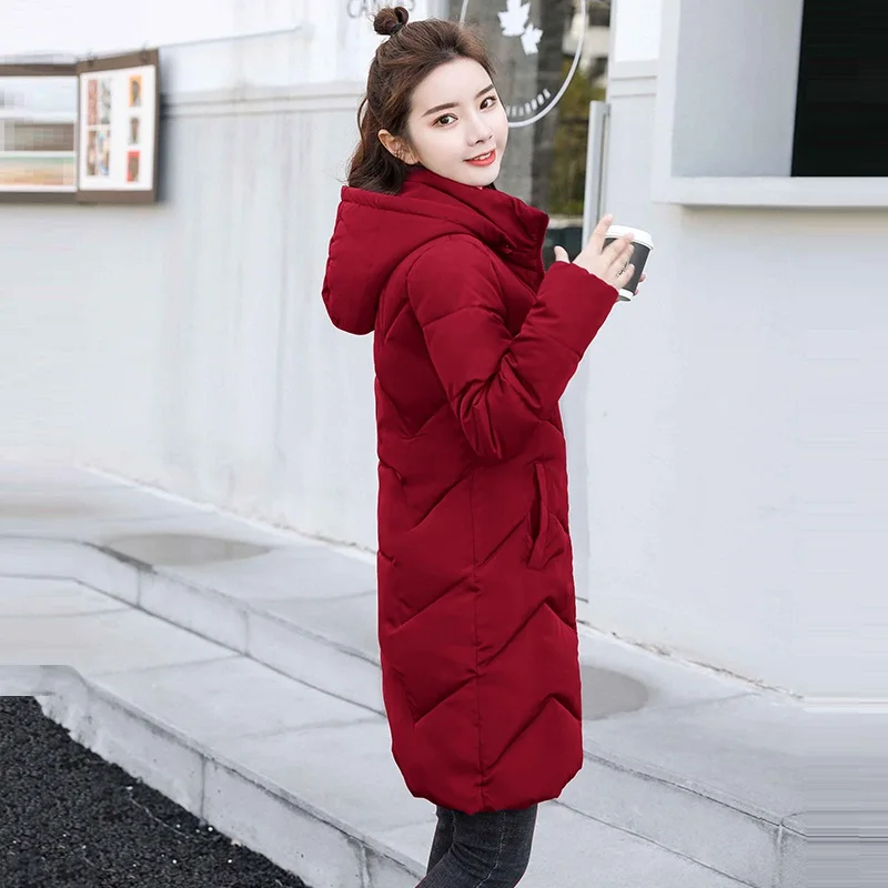 5XL 6XL размера плюс зимние женские пуховики повседневные куртки Женское теплое зимнее пальто с длинным рукавом парка с капюшоном Женская Осенняя верхняя одежда
