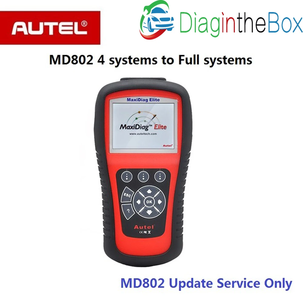 Autel MaxiDiag Elite MD802 OBD2 Scanner Engine Airbag SRS ABS Transmission EPB