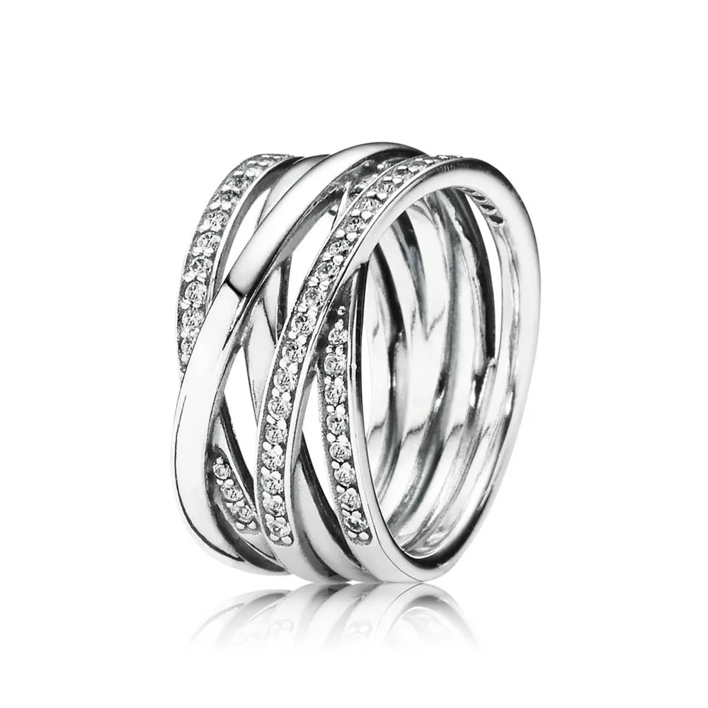 

NEW 100% Sterling silver 1:1 Glamour 190919CZ ETERNITY ENTWINED Original Women wedding Fashion Jewelry 2018