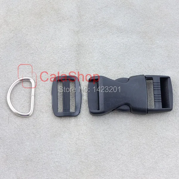 

10 sets / Lot 1" 25MM Plastic Buckle webbing Dee Rings for Dog Collar Kit Makes free shipping T59