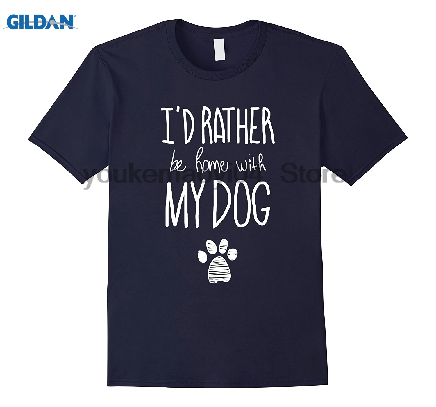 GILDAN Id Rare Be Home With My Dog забавная футболка Веселая Футболка мужская повседневная из