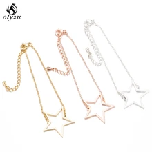 Oly2u браслеты из нержавеющей стали для женщин звезда кулон браслет выдалбливают большой Звездный браслет femme Pulseira Feminina подарки