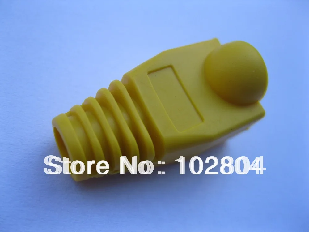 

300 pcs CAT5 CAT6 RJ45 8P8C Modular Plug Connector End Boot Cap Yellow Color