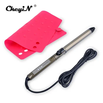 

Hair Curler Rotation Splint Magic Hair Curling Iron Wand Stick LED Display 5S Fast Deep Wave Styling Tools + Heat Proof Mat P47