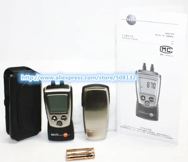 

Testo 510 Autoranging Differential Manometer Air Pressure Meter Gauge 0-100hPa (0563 0510/0560 0510)
