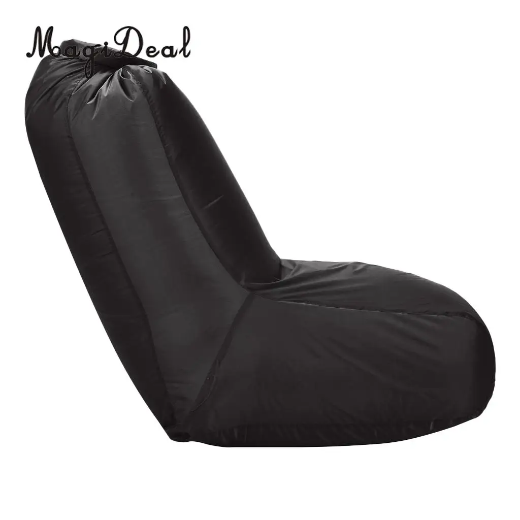 MagiDeal Inflating Beach Camping Lounger Back Pillow Chair Air Bed Lazy Sofa Black