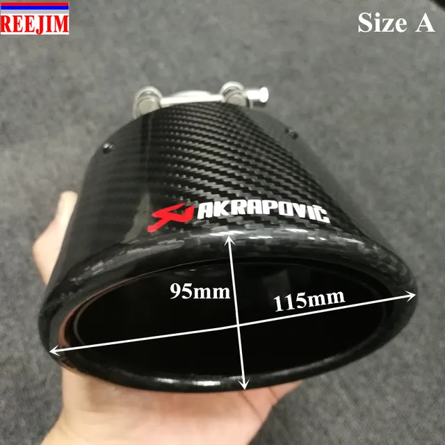 Oval Slanted Akrapovic exhaust tip Carbon Fiber muffler Exhaust tip