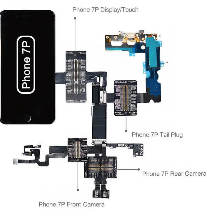 QianLi iBridge FPC Тестовый Кабель для iphone X 6 6S 7 7P 8 8p материнская плата проверка неисправностей сенсорная Передняя Задняя камера отпечаток пальца