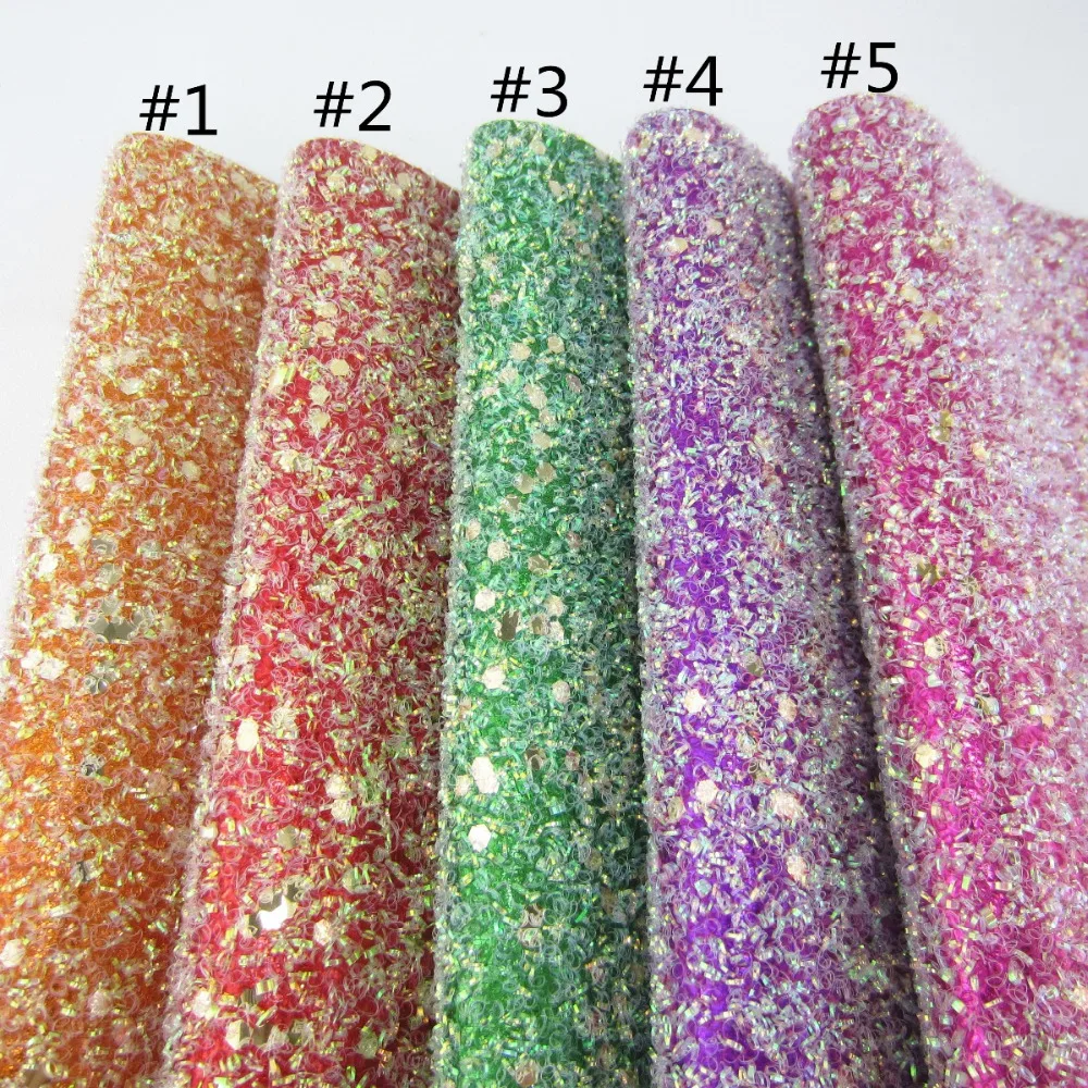 A4 sheet 8"x11.8" Soft Tinsel Glitter Fabric Faux PU leather fabric for