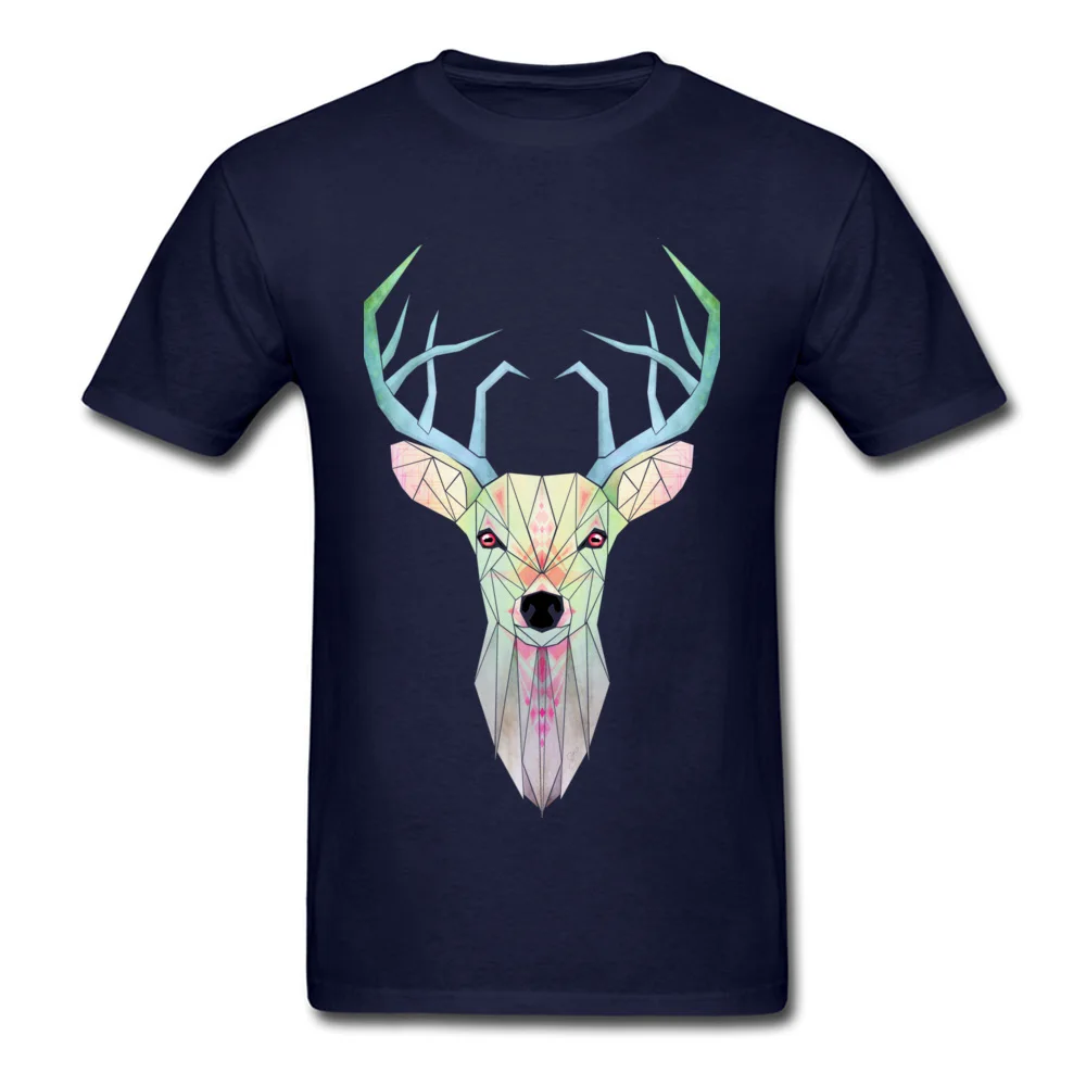 white deer Pure Cotton Printing Tops T Shirt Hip Hop Short Sleeve Men Top T-shirts Birthday NEW YEAR DAY T-shirts Crewneck white deer navy