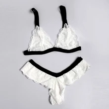 DeRuiLady нижнее белье женское комплект Сексуальное Нижнее Белье Белого Кружевной Бюстгальтер нижнее белье женское Сексуальный Женское нижнее белье Ультра-тонкий Прозрачный Бюстгальтер И Трусики Установить Белье наборы