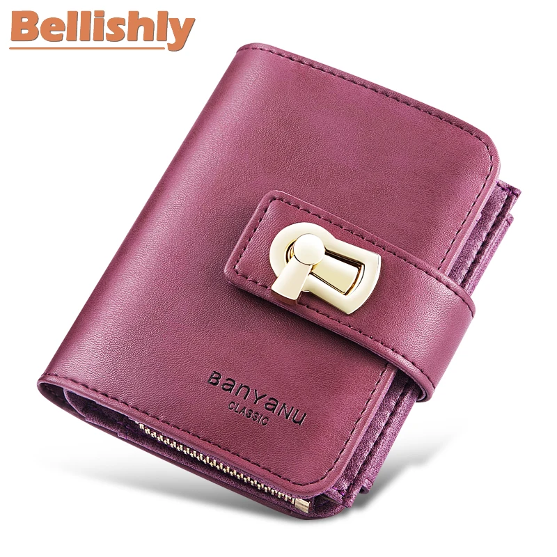 

Bellishly 2019 Cow Split leather Money bags for women carteras Zipper coin change pocket purse Female Girls Photo holder wallet