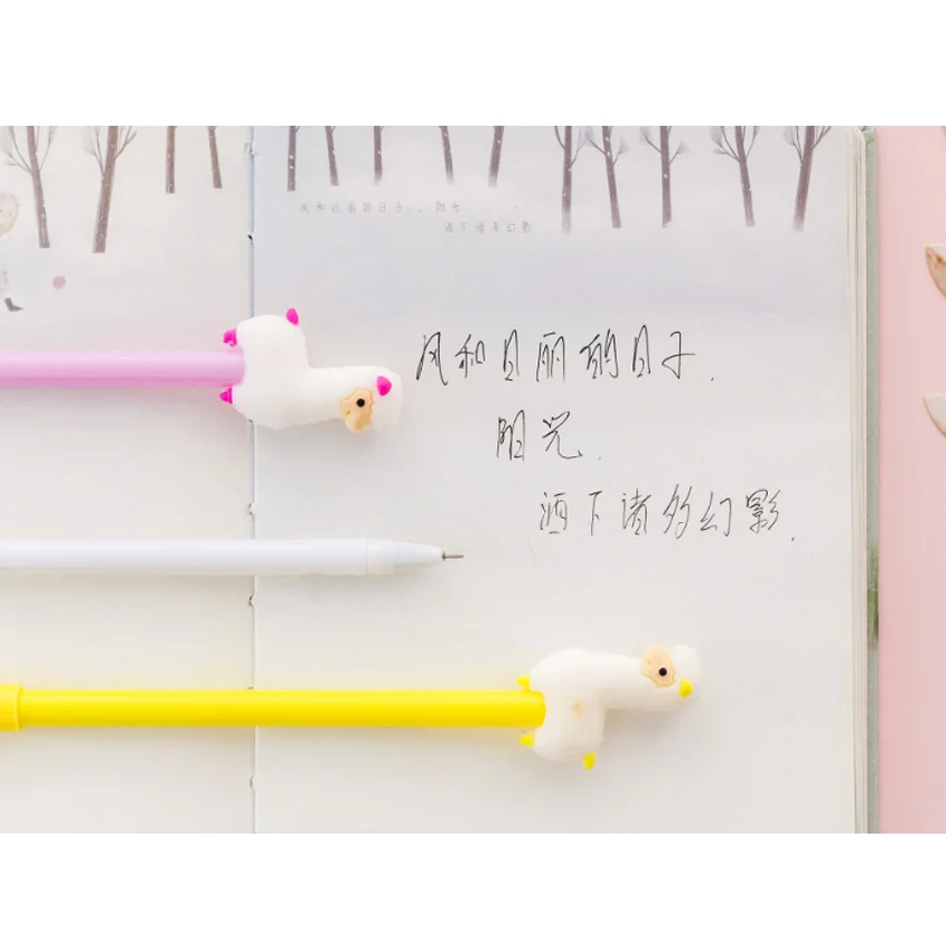3 шт./лот Kawaii Альпака мультфильм животных гелевая ручка для письма дети подарок