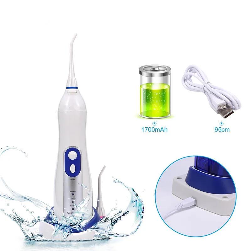 

YASI 160ml water tank 4 modes oral dental irrigator with 2 nozzles helping clean plaque high pressure