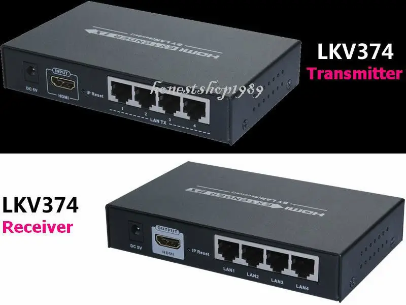 LENKENG LKV374 HDMI 1080P удлинитель с концентратором 4-LAN выход, более Cat5e/Cat6 до 120 м