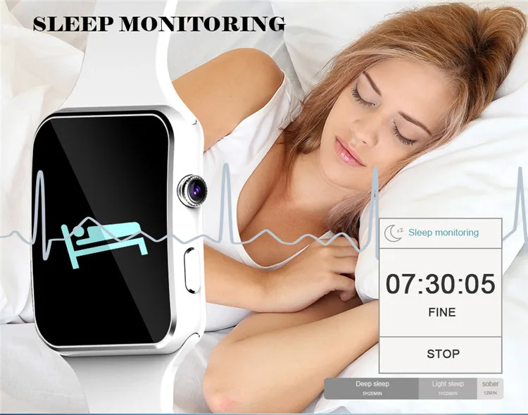 Fashion Black Sport Bluetooth Smart Watch For Android IOS Phone Call SIM Card Intelligent Watches 1.54\'\' HD LCD OGS Touch Screen (11)
