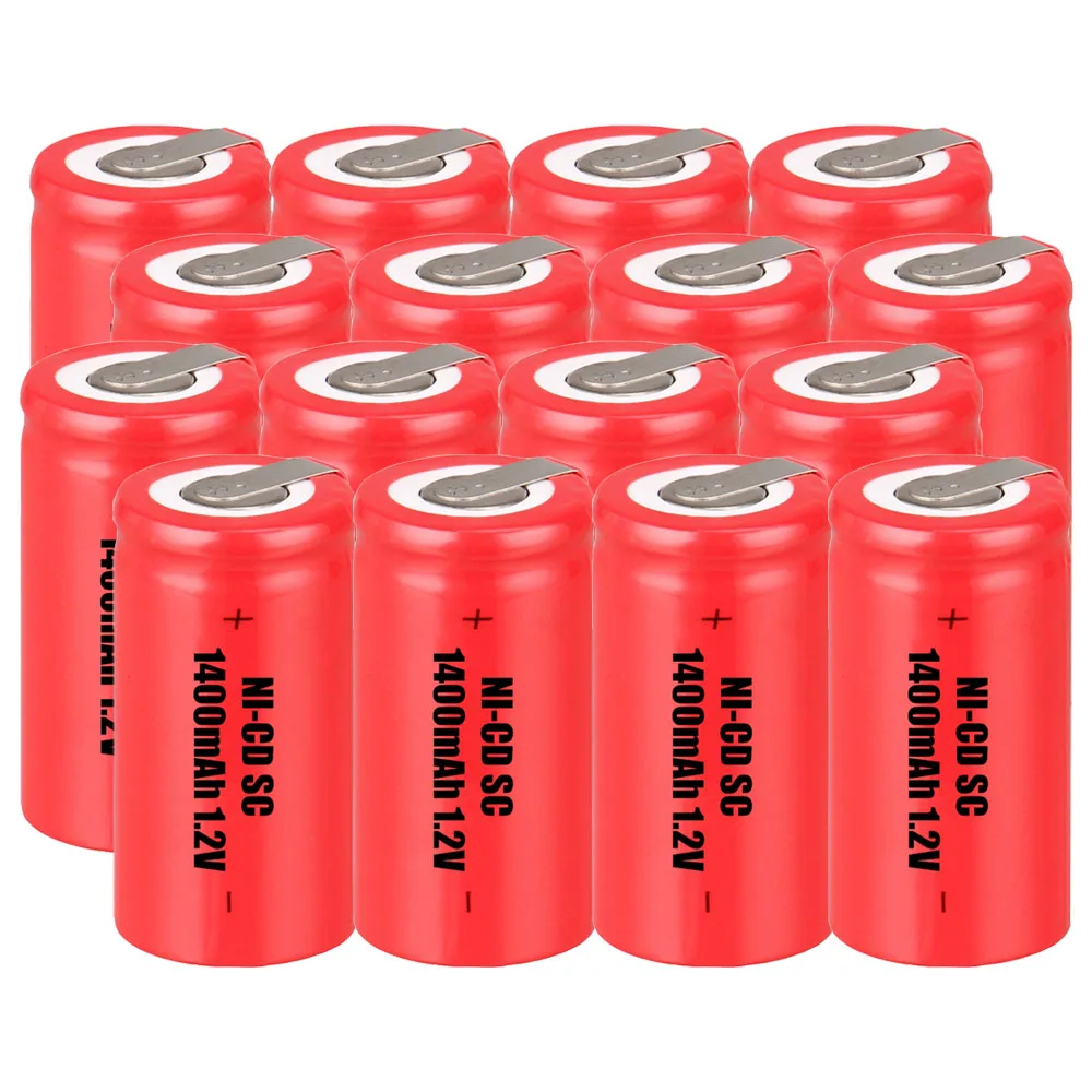 

Lowest price 16 piece SC battery 1.2v batteries rechargeable 1400mAh nicd battery for power tools akkumulator